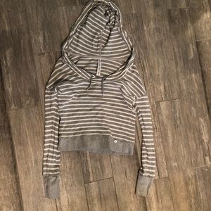 Cute striped pullover hooded sweatshirt
